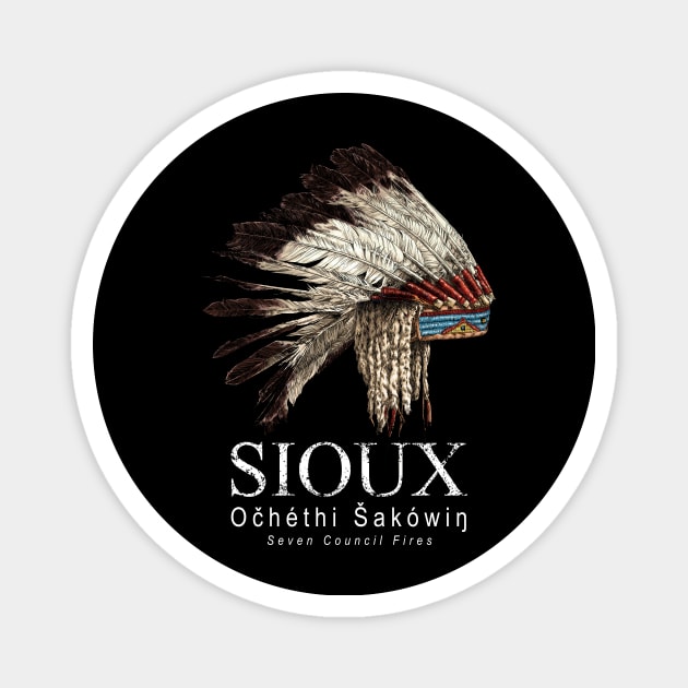 Sioux-Lakota,Dakota-War bonnet-Native American-Indian Magnet by StabbedHeart